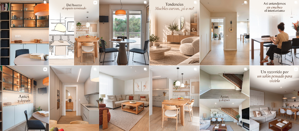 redes sociales para estudios de interiorismo